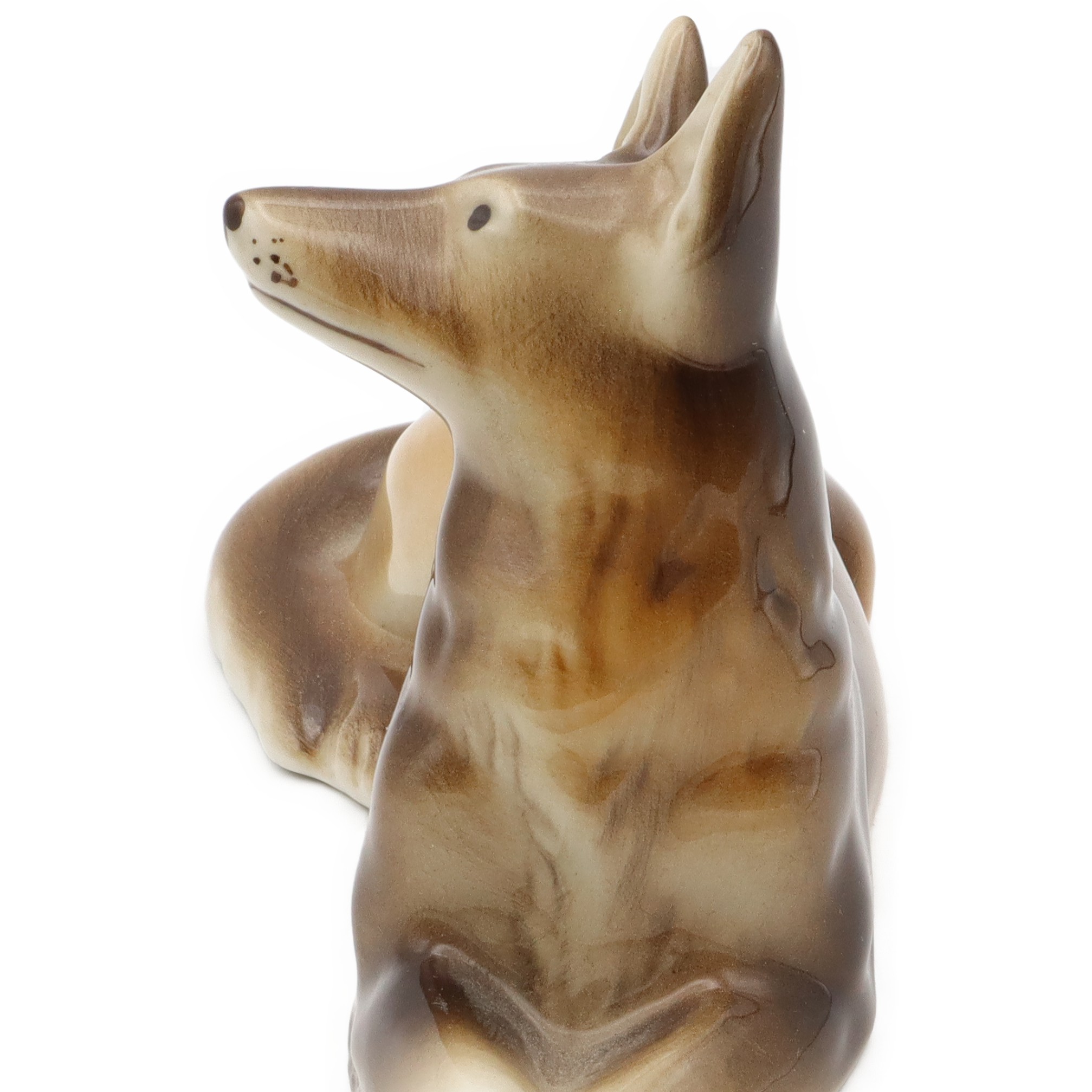 Hundefigur, Porzellanhund-Skulptur, Deutscher Schäferhund Statue, MCM Zimmer Dekoration Für Hundefreunde, Einzigartige Geschenkidee Handbemalt, Vintage Keramik Sammlerstück